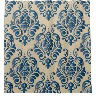 Damaskus nahtloses Muster von Blumenziern Duschvorhang