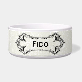 Damaskus Print & Customizable Vintag Bone Pet Bowl Napf
