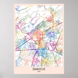 Damaskus Syria City Map Poster