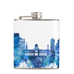 Damaskus Syrien Skyline Blue Flachmann
