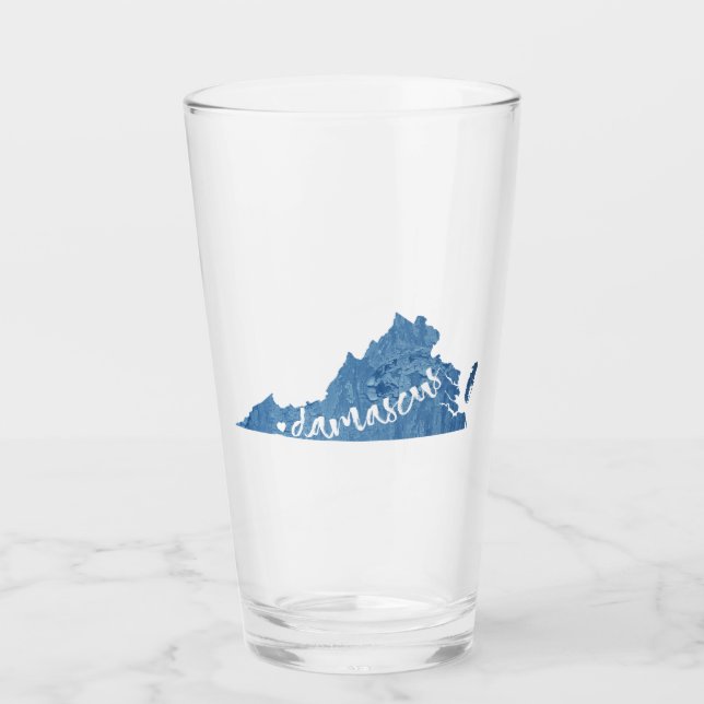 Damaskus, Virginia-Holzkörner Glas (Vorderseite)