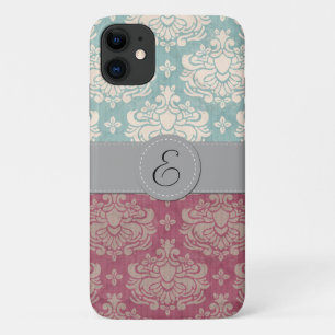 Damaskusmuster, blaue Damaske, rote Damaske, Monog Case-Mate iPhone Hülle