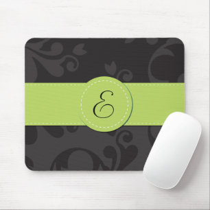 Damaskusmuster, Grau Damaske, Monogramm Mousepad