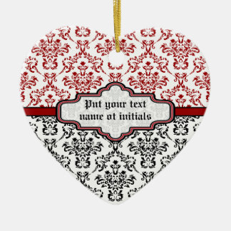Damasmuster Schwarz-Weiß-Dekoration Keramik Ornament