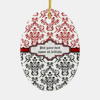 Damasmuster Schwarz-Weiß-Dekoration Keramikornament