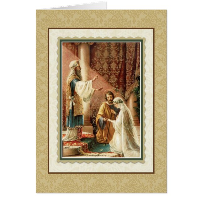 Damassé catholique traditionnelle d'or de mariage (Devant)