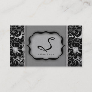 Damassé d'argent de carte de visite de spa de