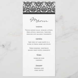 Damassé de menu de mariage