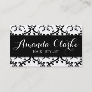 Damassé de noir de carte de visite de coiffeur