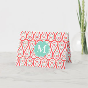 Damassé élégante moderne Paisley de corail