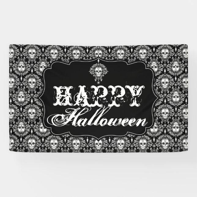Damassé morte - bannière heureuse de Halloween (Horizontal)