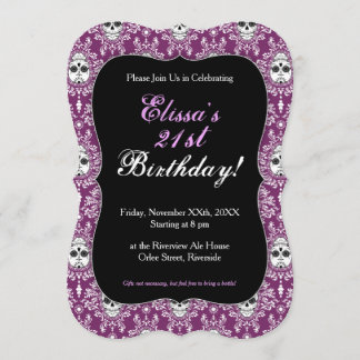 Damassé morte - invitations chics de coutume de