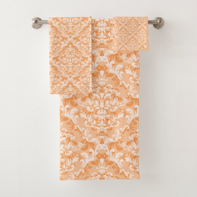 Damassé orange et blanche féminine florale (En situation)