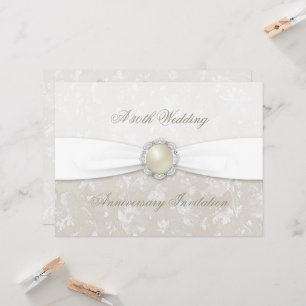 Damast 30. Hochzeitstag Einladung