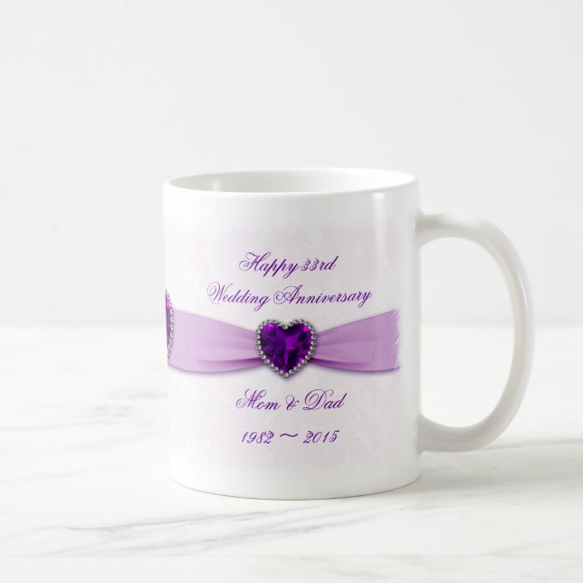 Damast-33. Hochzeits-Jahrestags-Tasse Kaffeetasse (Rechts)