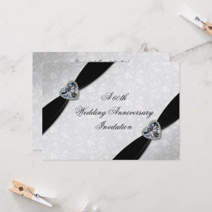 Damast 60. Hochzeitstag Einladung
