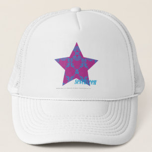 Damast Aqua-Lila 3 Truckerkappe