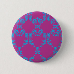 Damast Aqua-Lila Button
