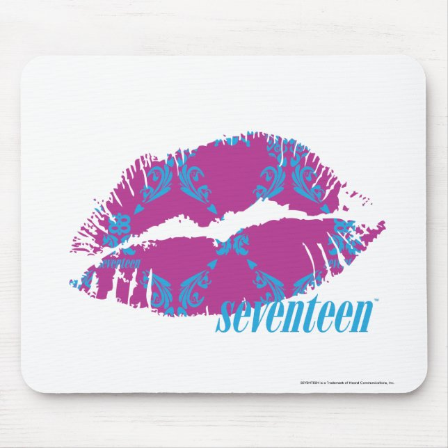 Damast Aqua-Lila Mousepad (Vorne)