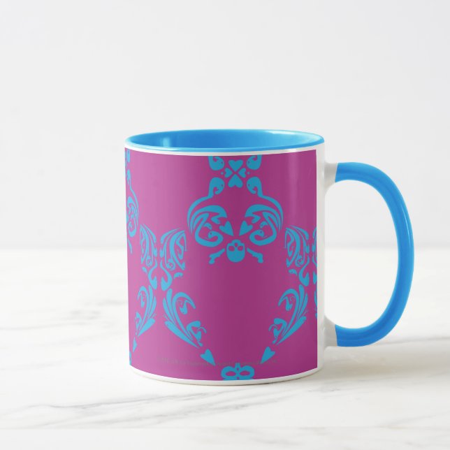 Damast Aqua-Lila Tasse (Rechts)
