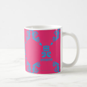 Damast Aqua-Magentarot Kaffeetasse