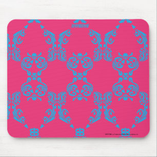 Damast Aqua-Magentarot Mousepad