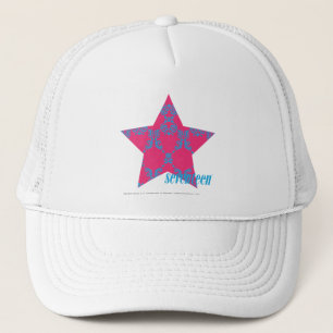 Damast Aqua-Magentarote 2 Truckerkappe