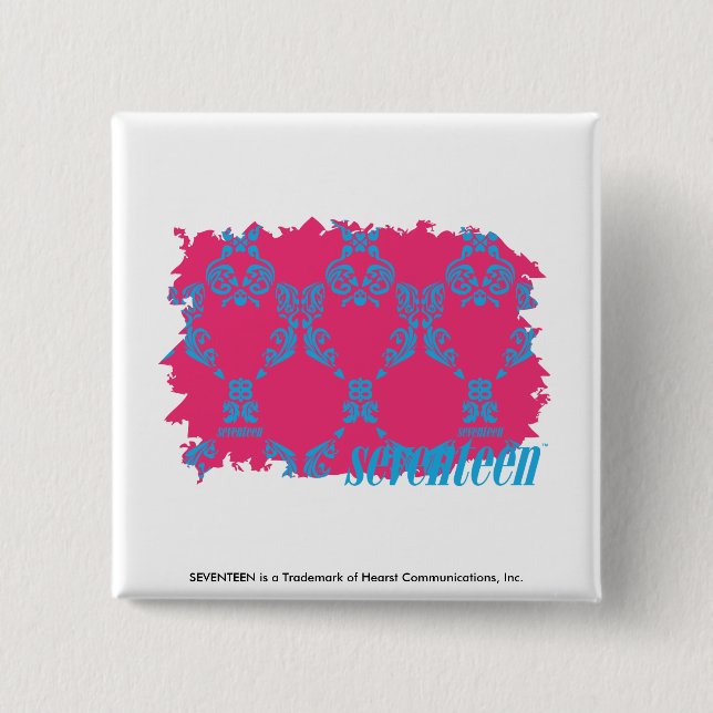 Damast Aqua-Magentarote 3 Button (Vorderseite)