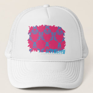 Damast Aqua-Magentarote 3 Truckerkappe