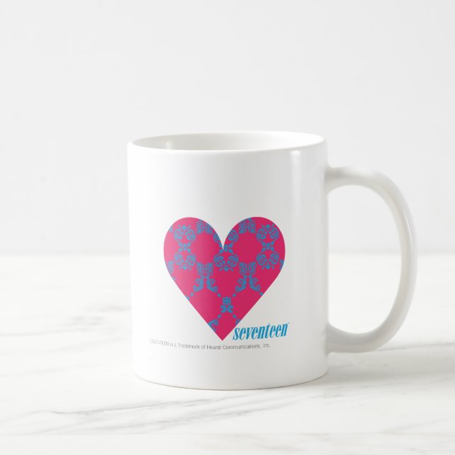 Damast Aqua-Magentarote 4 Kaffeetasse (Rechts)