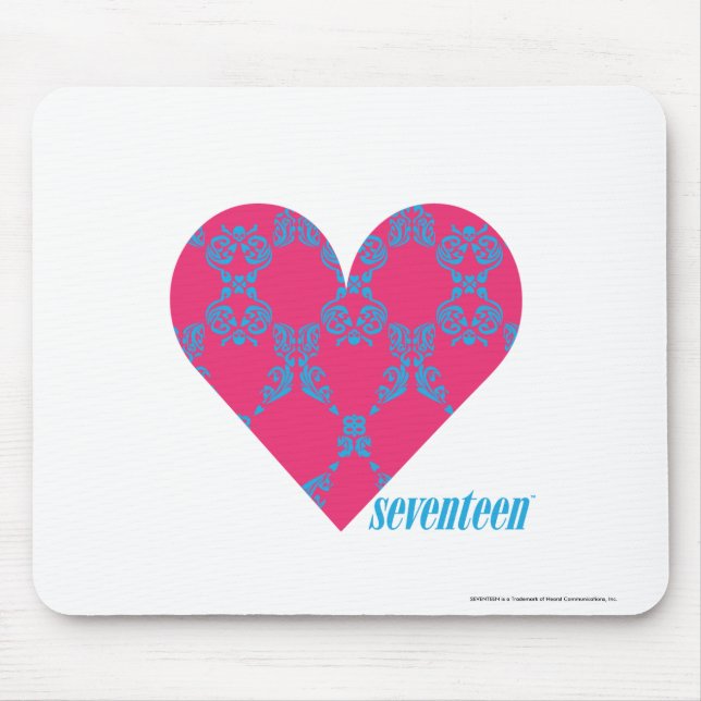 Damast Aqua-Magentarote 4 Mousepad (Vorne)