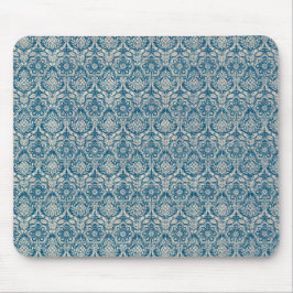 Damast-aquamarines blaues Muster Mousepad