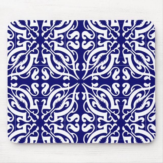 DAMAST - Blauer Hintergrund Mousepad (Vorne)