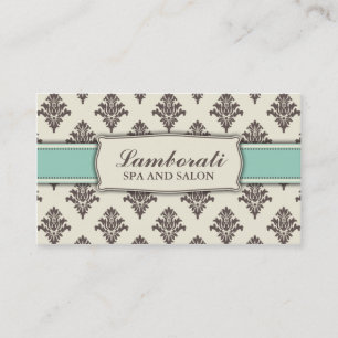 Damast-Blumenmuster Elegant Modern Klassisch Retro Visitenkarte