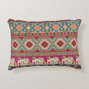 Damast-Blumenmuster-Geometrie-Farbige Patchwork Dekokissen