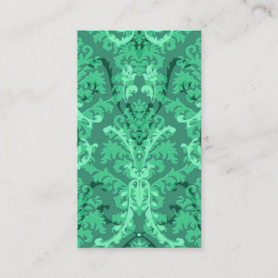 Damast-Cut-Velours, TRIPLE DAMASK in MEERESGRÜN Visitenkarte