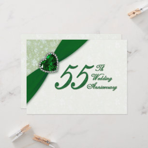 Damast-Einladung zur 55. Hochzeitstag-Feier Einladung