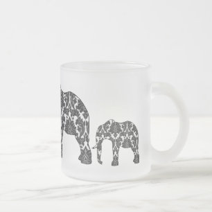 Damast-Elefant-Muster-Tasse Mattglastasse