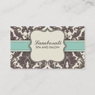 Damast elegantes modernes Mit Blumenbrown beige Visitenkarte