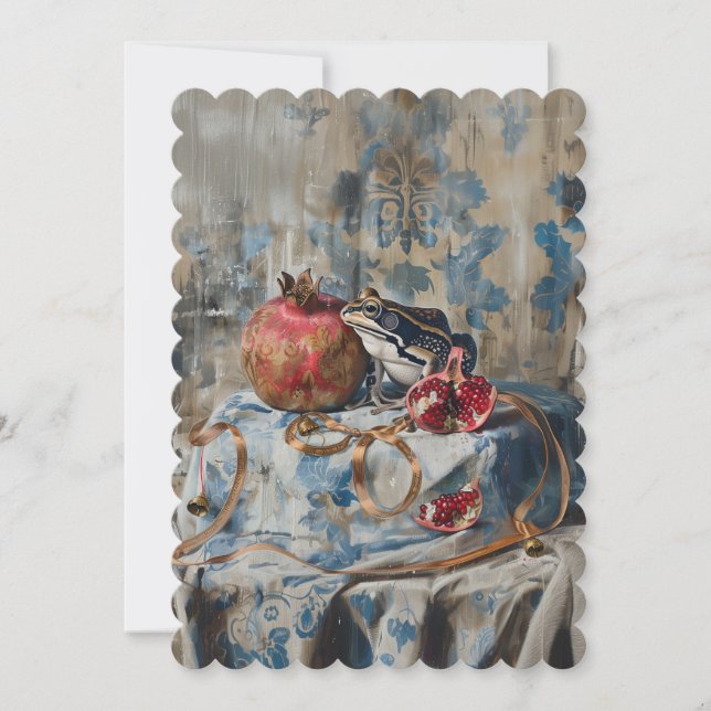 Damast - flache Einladungsgröße: 12,7 cm x 17,8 cm Save The Date (Vorderseite)