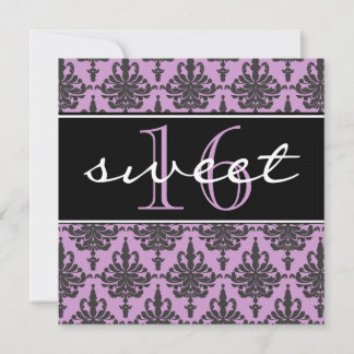 Damast-Geburtstags-Party Einladung des Bonbon-16