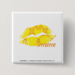 Damast gelb-orange button