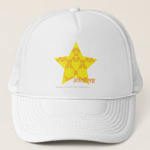 Damast gelb-orangee 3 truckerkappe
