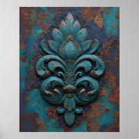 Damast geprägte Fleur-De-Lis