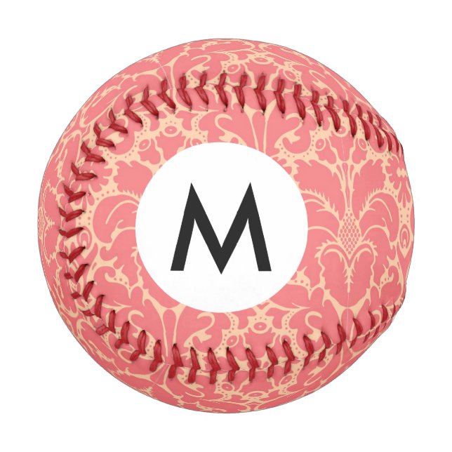 Damast-Hintergrund im Barockstil Baseball (Vorderseite Links)
