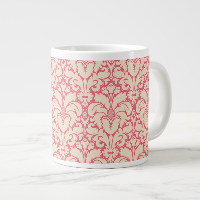 Damast im Barockstil 2 Jumbo-Tasse (Vorderseite Rechts)