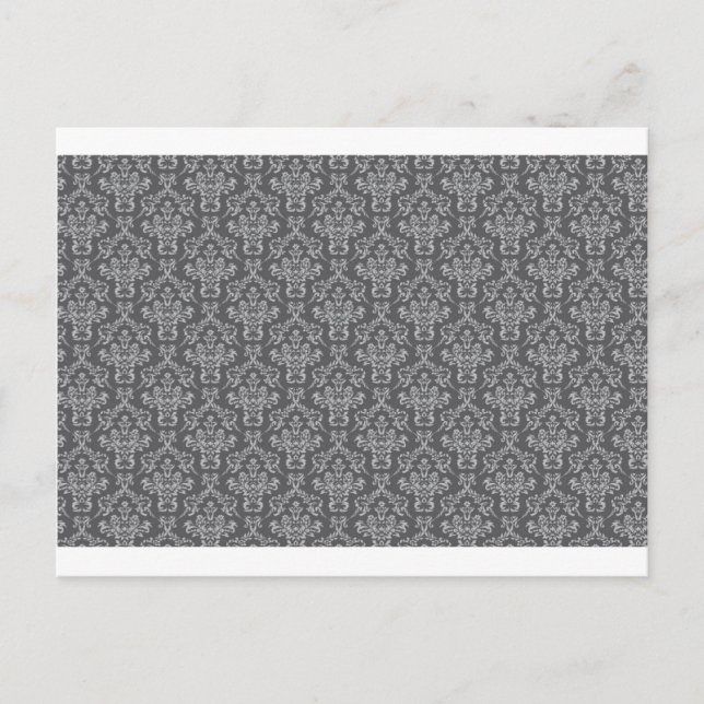 Damast in Grau Postkarte (Vorderseite)
