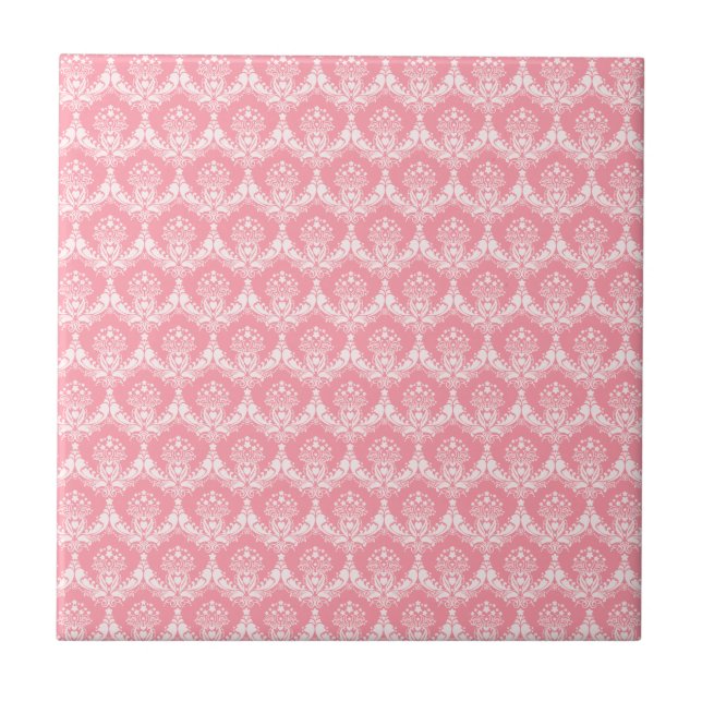Damast in Rosa Fliese (Vorderseite)