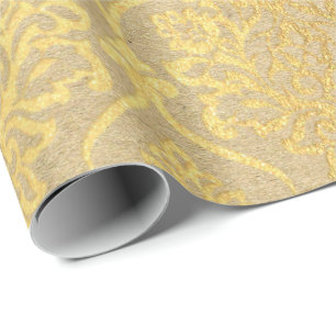 Damast-Kraftpapier-Gold natürliches königliches Geschenkpapier