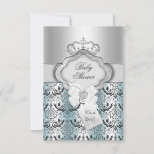 Damast & Kronprinz Baby Shower Einladung